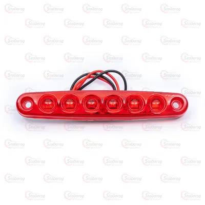 Габарит - Червоний 100х10мм 12/24V Led 6 Діодів Лінза МРТ-23