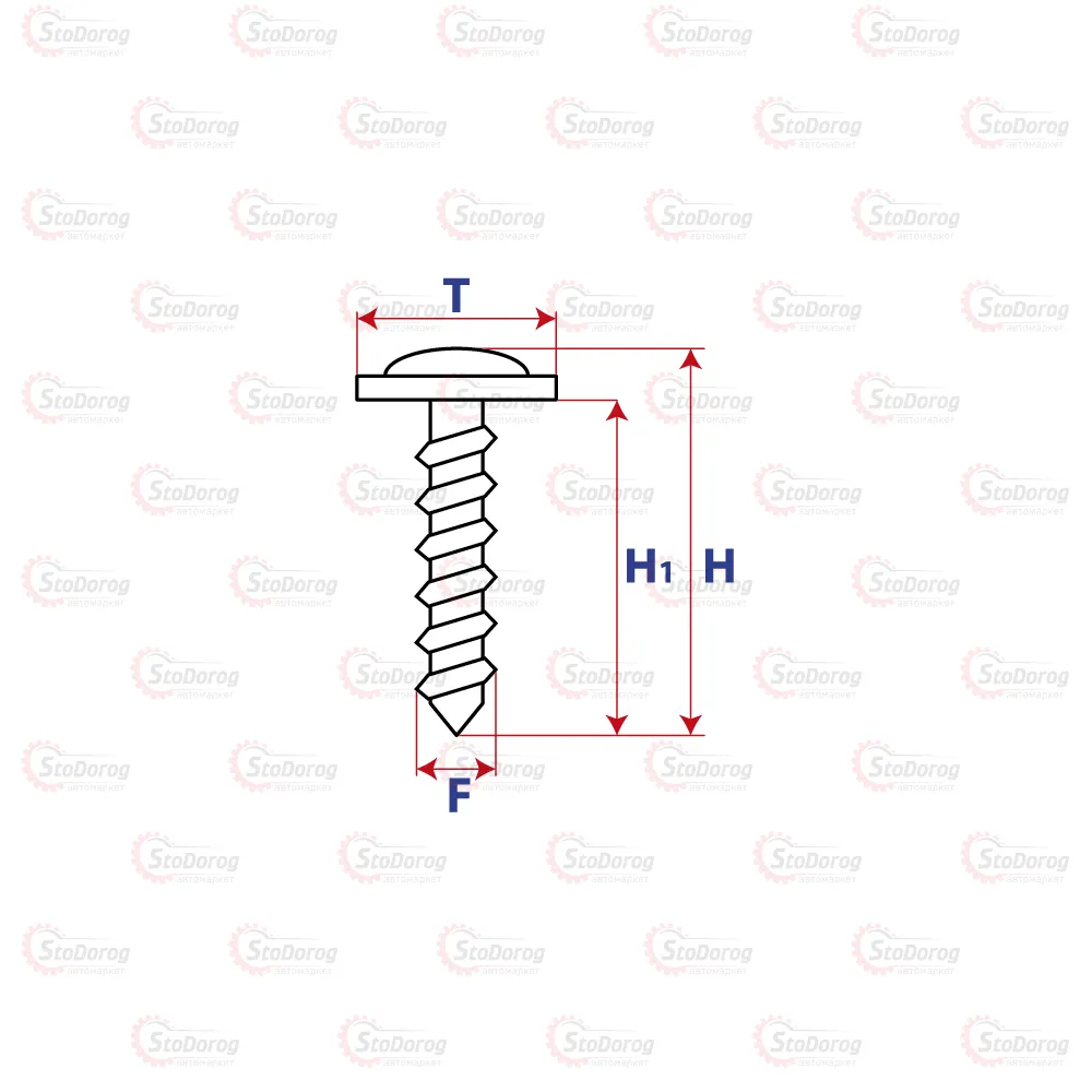 Саморіз модельний автомобільний 18серія 18618 18618  - фото 1