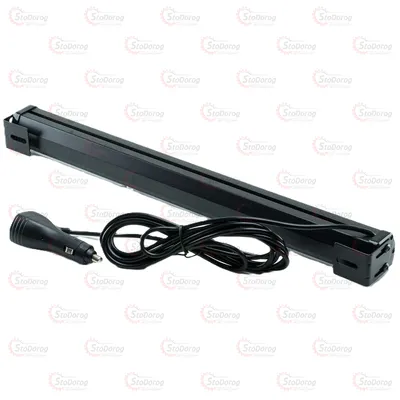 Страбоскоп LED додатковий прямокутний 450х40х45 3 секції жовтий в прикурювач 2