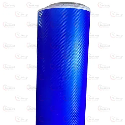Плівка карбон 3D синій 1.25м х10см