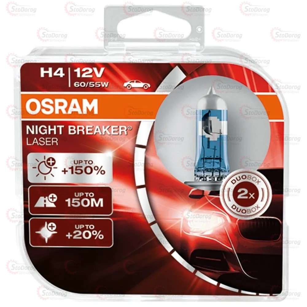 Лампа галогенна H4 12V 60/55W Osram Night Laser +150%  - фото 1