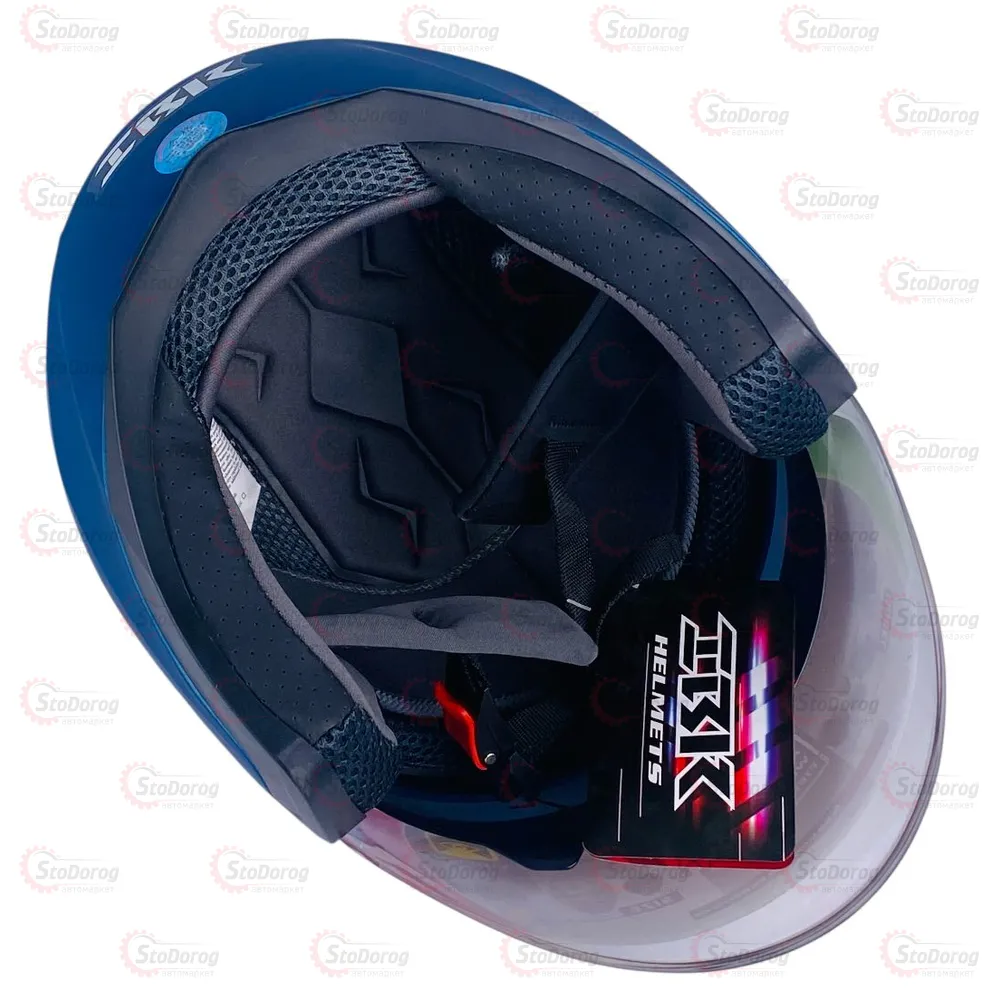 Мото Шолом IBK Без Бороди Синій Мат Очки  - фото 5