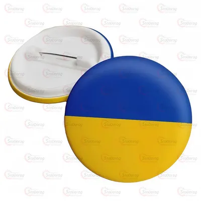 Прапор Значок України Круглий D=4,5см