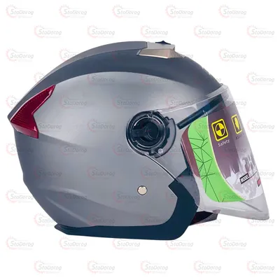 Мото Шолом 605 IBK Без Бороди Сірий Мат Очки