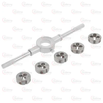 Набір плашок з утрим м4-м10 Intertool SD-8019