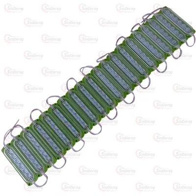 Модуль LED 12V зелений 6 SMD 6D лінза 2
