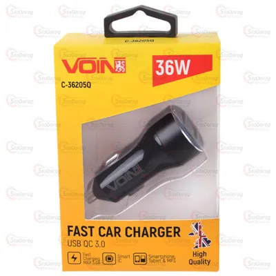 Зарядне у прикурювач 12-24v 2USB 36W 3.1A C-362205Q 2