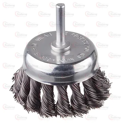 Щітка торцева 75мм зі стрижнем із плет. дроту (1/4) Intertool BT-3075 2