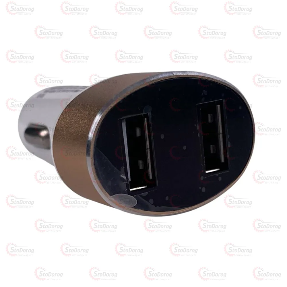 Зарядне у прикурювач 12-24v HOCO 2USB вольтметр Z26 білий  - фото 4