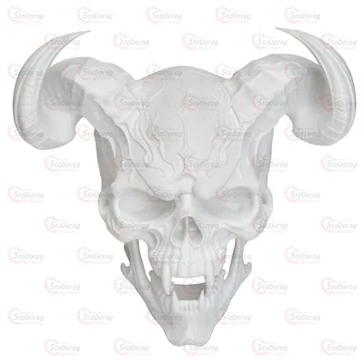 Ковпачок Фаркопа Пластик Череп з Рогами Білий 2