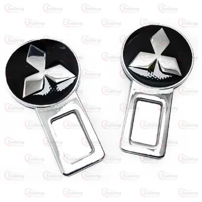 Заглушка ременя безпеки (2шт) метал Mitsubishi Black