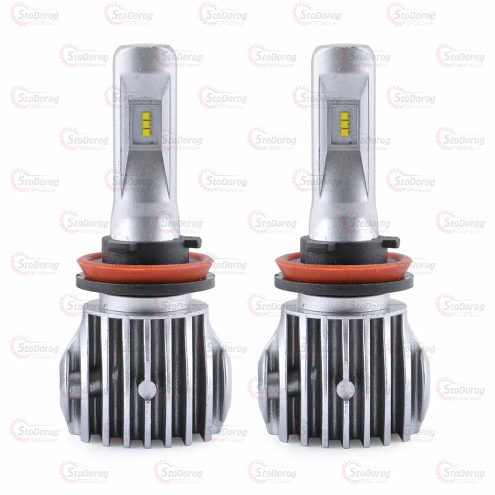 Лампа LED H11 (H8 H9 H16) Solar 12v 2шт Радіатор 6000Lm 40W CANBUS  - фото 2