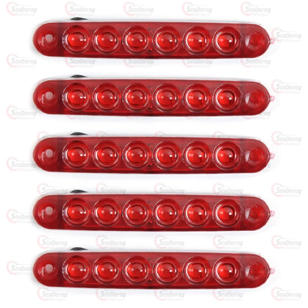 Габарит - Червоний 100х10мм 12/24V Led 6 Діодів Лінза МРТ-23  - фото 2
