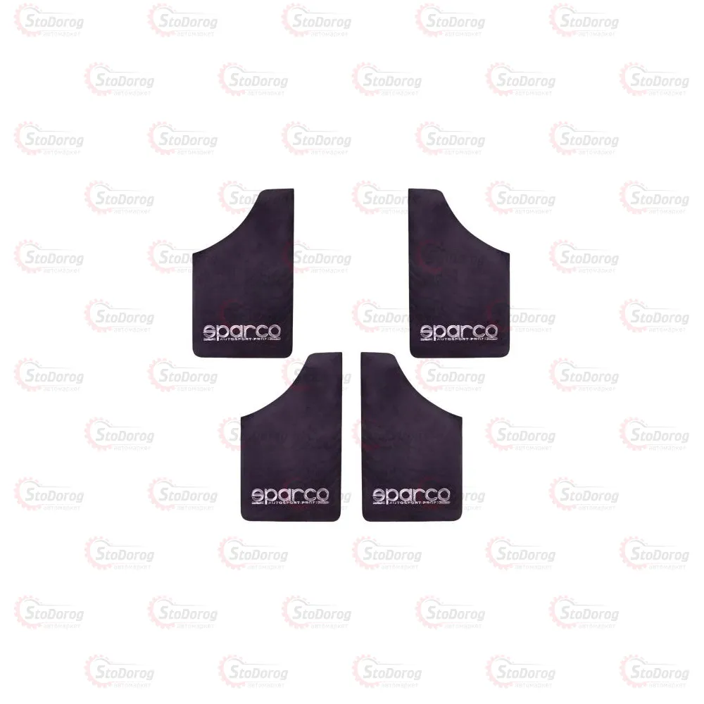 Бризковики SPARCO малі чорні 4шт 360х220  - фото 3
