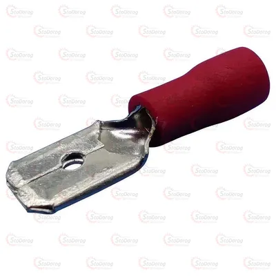 Клема 6,3 мм. штирьова (тато) в ізоляції червона MDD1,25-250