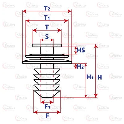 Кліпса обшивки та молдингів автомобільна 15серія 15162 15162 2
