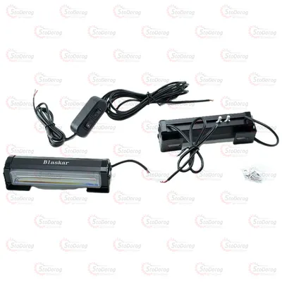 Страбоскоп LED додатковий прямокутний 165х40х45 2 секції синій в прикурювач