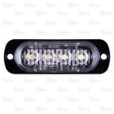 Страбоскоп 12V 4LED 1шт білий+жовтий BSBK-4 (W+Y)