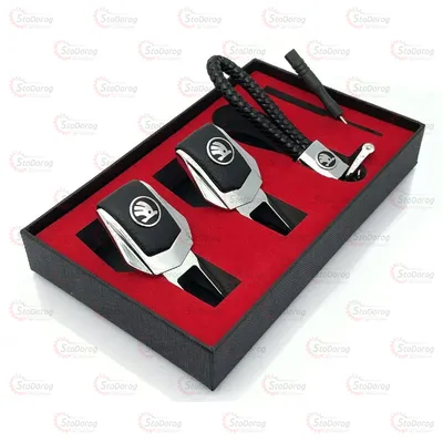 Подарунковий набір SKODA 2в1 (Брелок, Заглушки ременя) 2