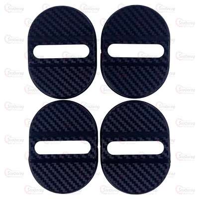 Накладка на петлі Дверей Компект 4шт Карбон (Пластик)