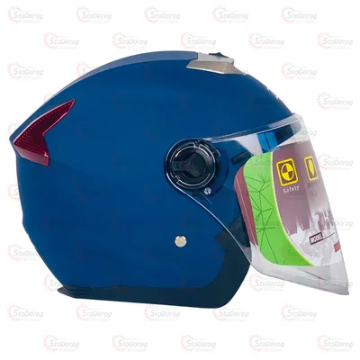 Мото Шолом IBK Без Бороди Синій Мат Очки