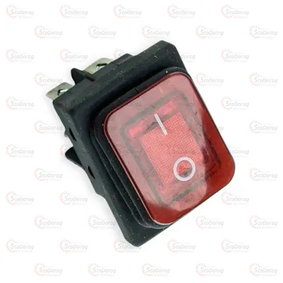 Кнопка герметична прямокутна 2положення 6контактів