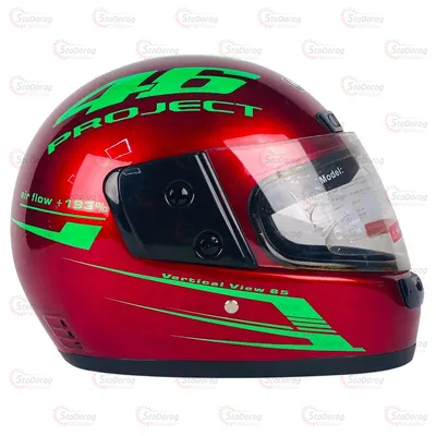 Мото Шолом 305 IBK З Бородою Червоний (зелена графіка) 46 Project