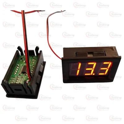 Вольтметр 3,5-30V врізний Red 48*29*22мм