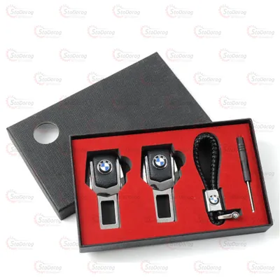 Подарунковий набір BMW 2в1 (Брелок, Заглушки ременя) 2