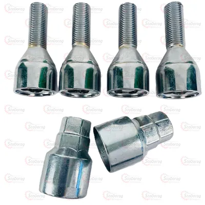 Болт секретний 12x1.25x30 Конус ,оберальне кільце Метелик Walline Набір 4шт