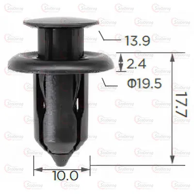 Кліпса разпорна з фіксацієй Acura Honda Mazda Mitsubishi Ford GD7A50EA1 2