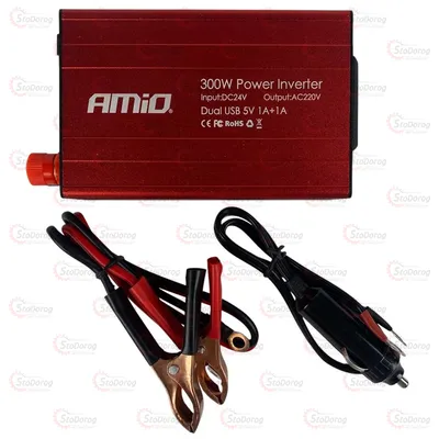 Перетворювач 24V-220V 300/600W AMiO PI04