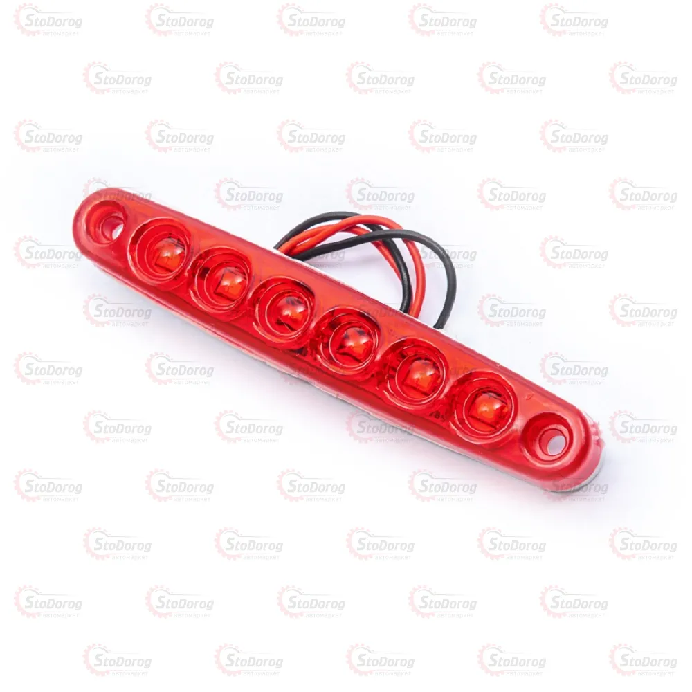 Габарит - Червоний 100х10мм 12/24V Led 6 Діодів Лінза МРТ-23  - фото 1
