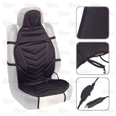 Накидка Сидінь З Підігрівом Чорна 12V (117х50см) Висока/Перемкач VITOL ZL8266BK 2