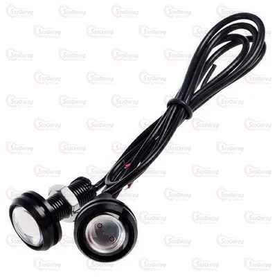 Орлине око білий LED 2шт чорний корпус