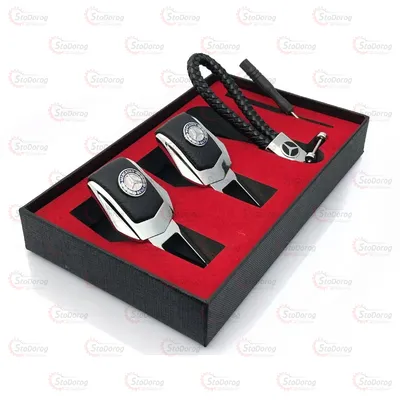 Подарунковий набір MERCEDES 2в1 (Брелок, Заглушки ременя) 2