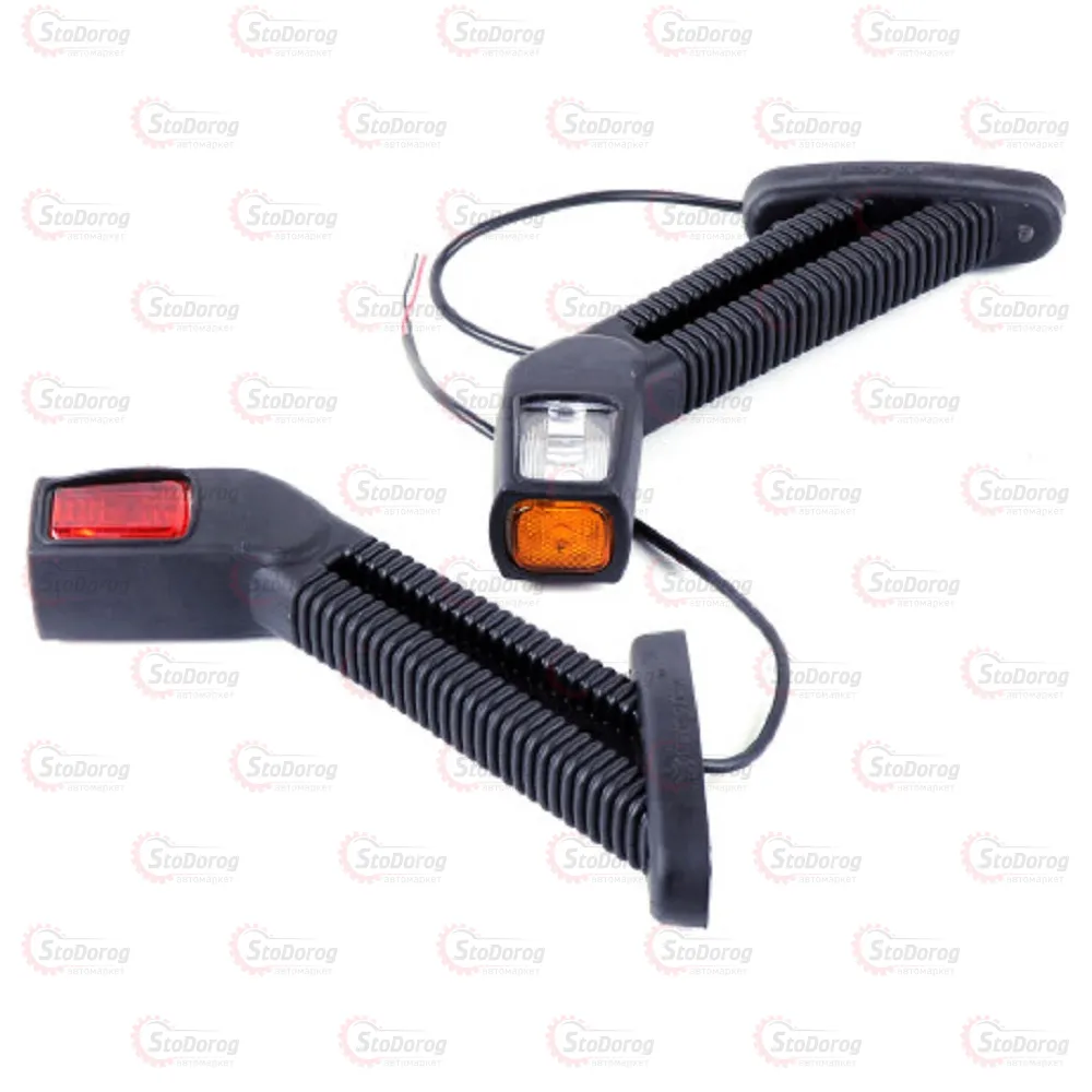 Габарит Ріжки Косий 18см 12/24v 2шт Червоний+Білий+Жовтий Л-093  - фото 1