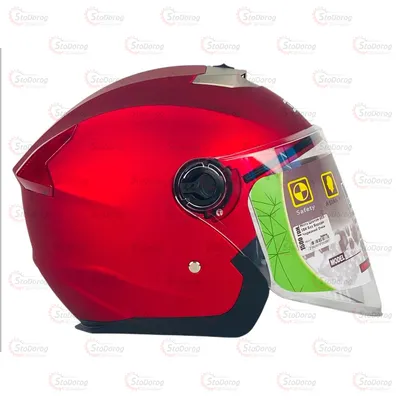 Мото Шолом 605 IBK Без Бороди Червоний Очки Матовий