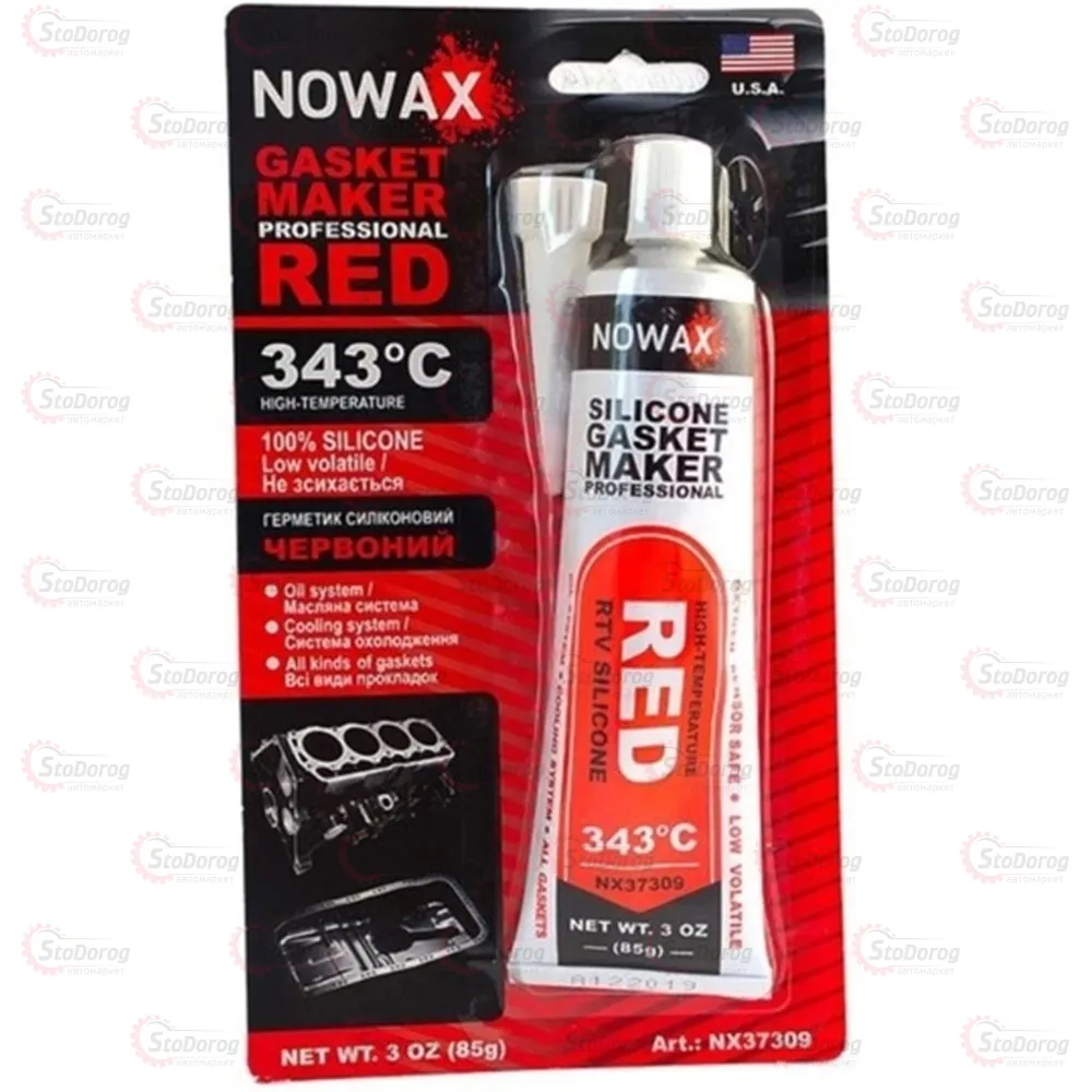 Герметик червоний 85g Nowax NX37309 +343°С 