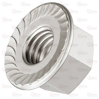 Гайка DIN 6923 .    М10x1,25 фл.6 цб зубч 44041