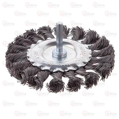 Щітка дискова 100мм зі стрижнем із плет. дроту (1/4) Intertool BT-8100 2