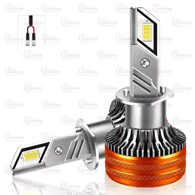 Лампа LED H1 K11 3570 +400% 9V-16V 80W 6000K 13000L Радіатор+Кулер