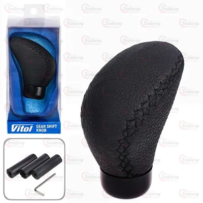Ручка КПП VITOL F-250132 BK Чорна Шкіра