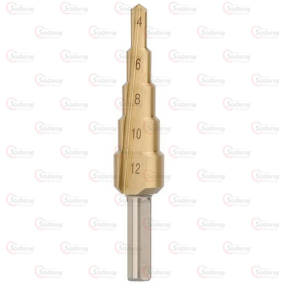 Свердло ступінчасте Intertool 4-12 мм Пряме SD-5812 