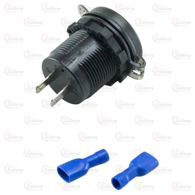 Гніздо Під 1 USB 12-24V QC 3.0 Вольтметр P11 Синій 2