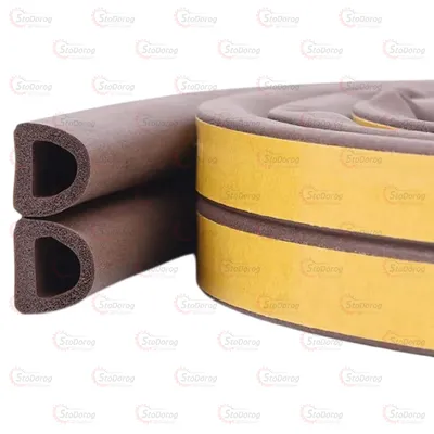 Уплотнитель Окон и Дверей D-образный 1м (Черный) EPDM