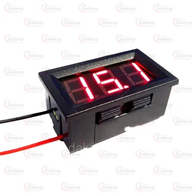 Вольтметр 12V врізний червоний дисплей (MINI)