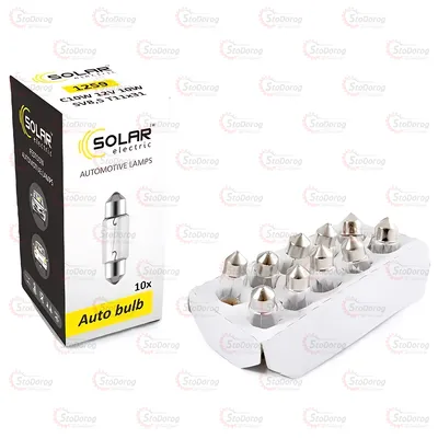 Лампа розжарювання C10W 12V 31mm Solar 1259