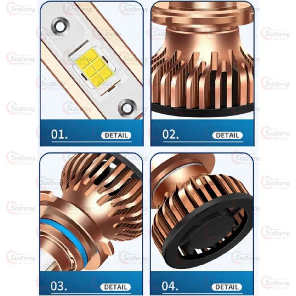 Лампа LED H4 S7-Mini 3570 +400% 9V-24V 6000K 55w/9600L  - фото 3