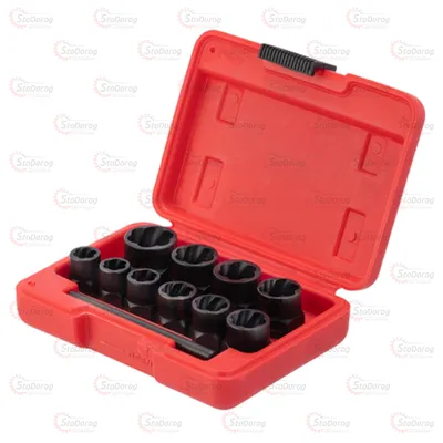 Набір єкстракторів для пошкоджених болтів та гайок 10 од. Intertool SD-8008